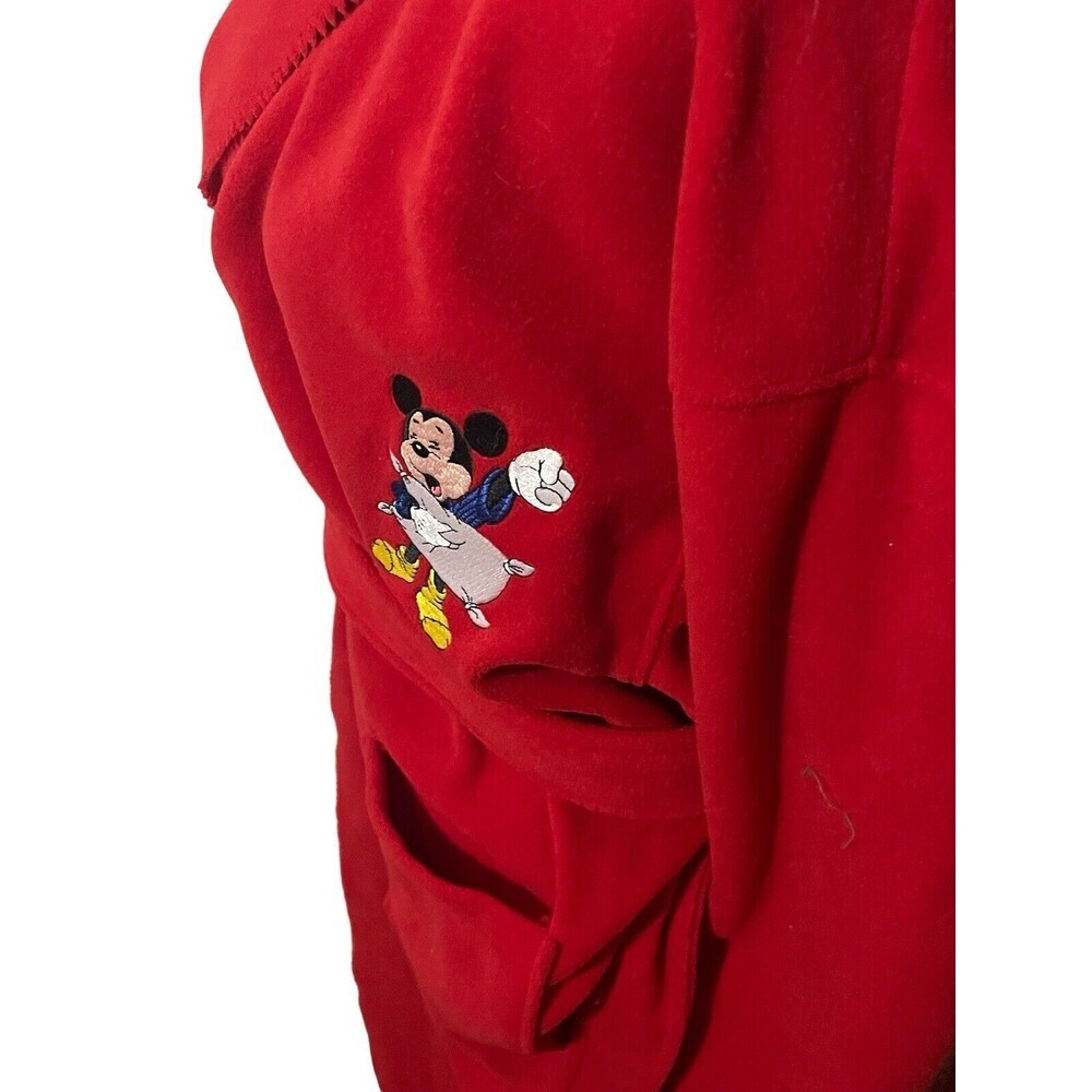 Vintage 1990s Disney Catalog Mickey Mouse Robe Red Soft Fleece Size LARGE RARE - Picture 9 of 16